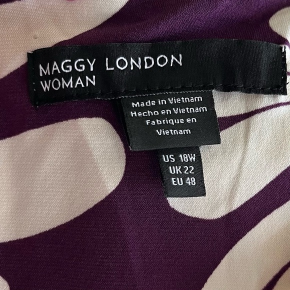 •Maggy London• Long Sleeve Side Twist Knit Dress - Size 18W - Picture 2 of 9